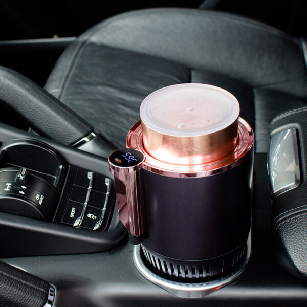 2 In 1 Car Heating Cooling Cup. 12V Smart Car Cup Holder Digital Temperature Display Drink Cup Warmer Cooler Mini Car Refrigerator - Image 3