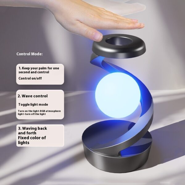 Rotating Moon Desk Lamp With Phone Wireless Charging Sensor. - Image 10