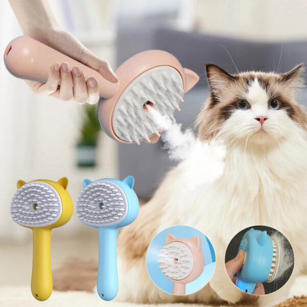 Hair Cleaning Brush With Mist Multifunctional Cat Grooming Brush Rechargeable.